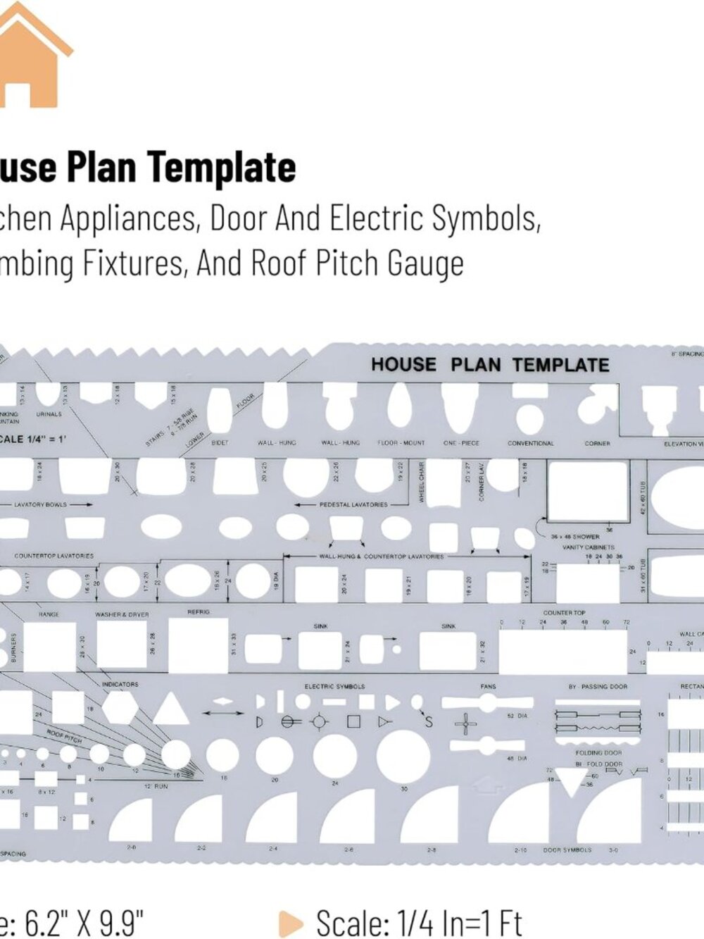 House Plan, 3 pcs, Interior Design and Furniture Templates, Clear Flexible Plast - Picture 3 of 6